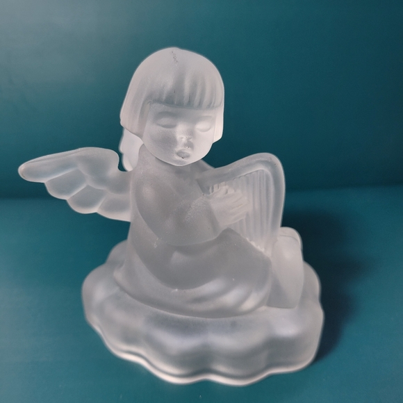 MJ HUMMEL FROSTED GLASS CANDLE HOLDER ANGEL - Picture 4 of 9